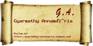 Gyarmathy Annamária névjegykártya