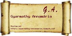 Gyarmathy Annamária névjegykártya